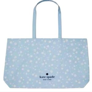 NIB Kate Spade Light Blue Snowflake ❄️ Tote Bag - Approx 15"x26"